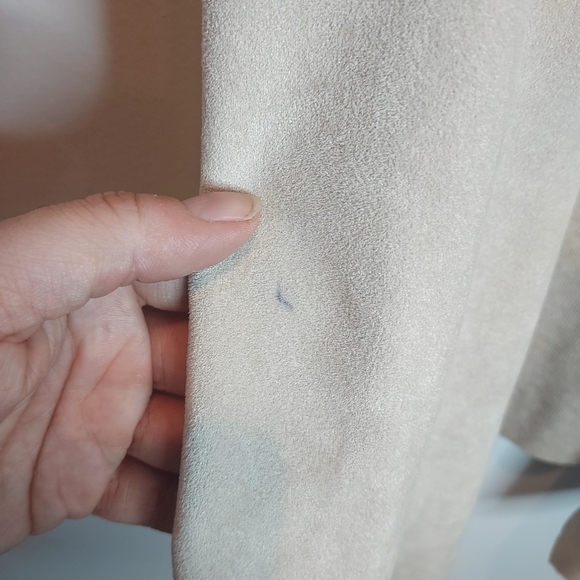 Calvin Klein Faux Suede Sweater Open Waterfall Draped Vest - Picture 6 of 9